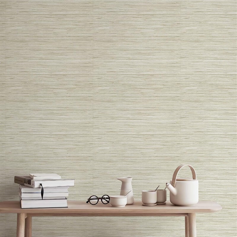 JiffDiff Grasscloth Wallpaper Peel and Stick,17.3"x472" Cream Grassweave Stick on Wallpaper Textured Self Adhesive Wallpaper Contact Paper - Image 5